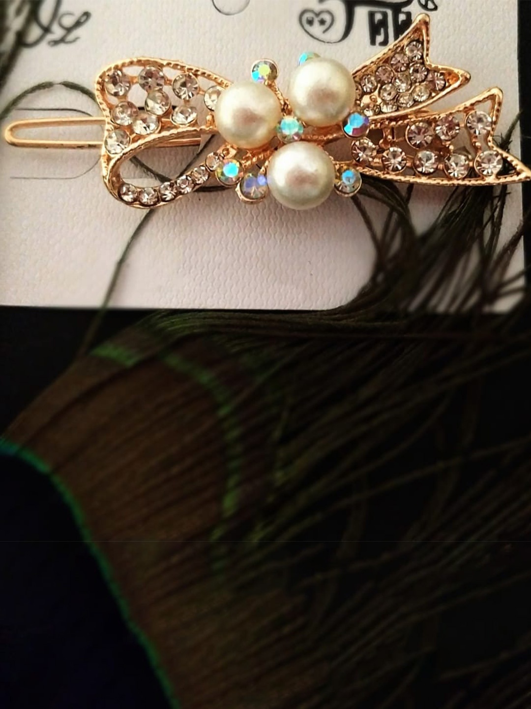 

FEMMIBELLA Women Beaded Bobby Pin, Rose gold