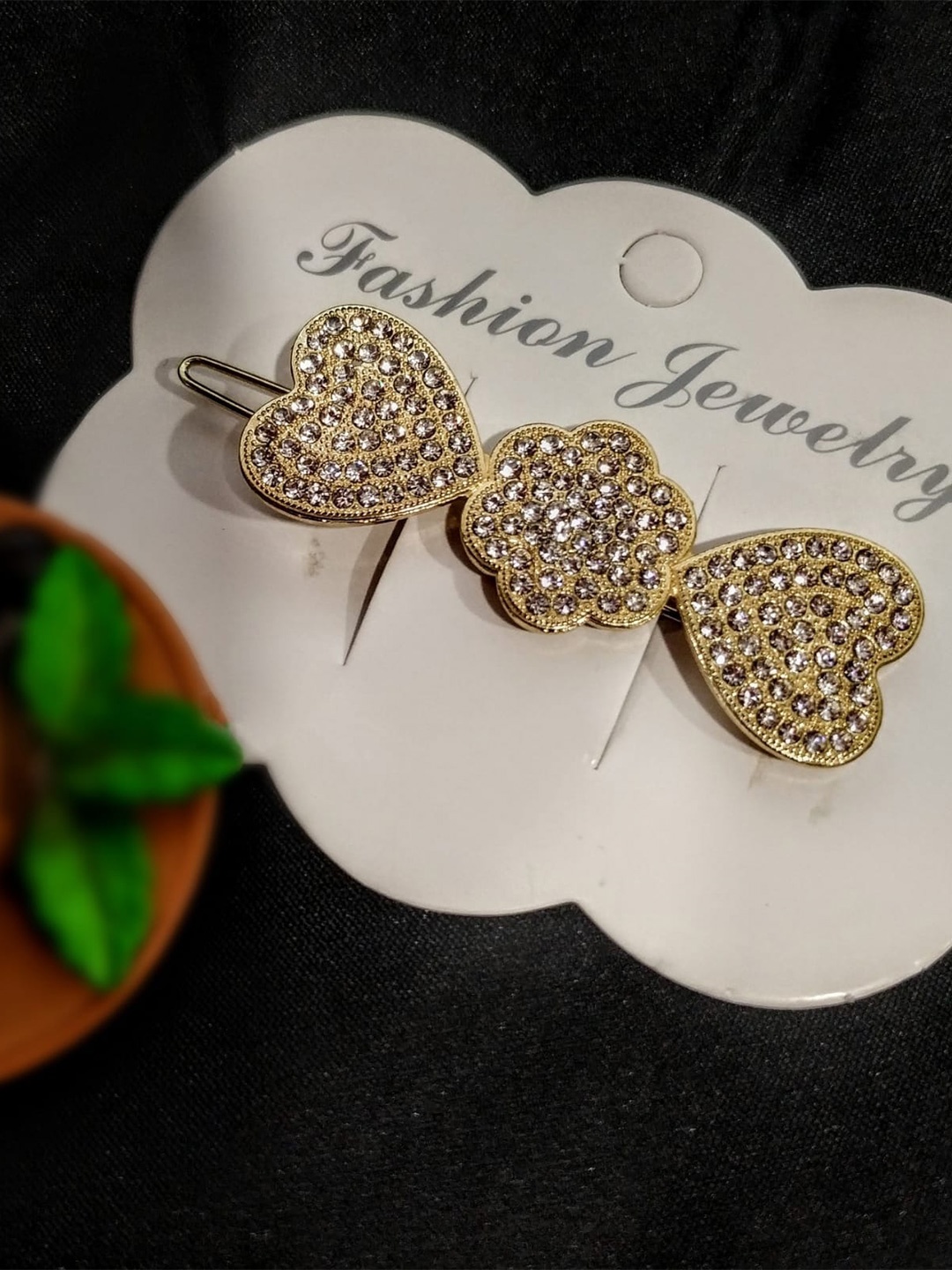 

FEMMIBELLA Women Embellished French Barrette, Gold