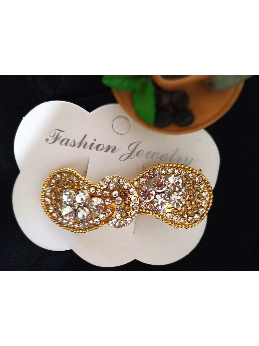 

FEMMIBELLA Women Gold-Plated Embellished French Barrette