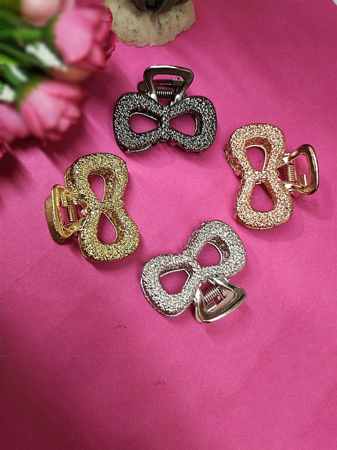 

FEMMIBELLA Women Set of 4 Claw Clips, Gold