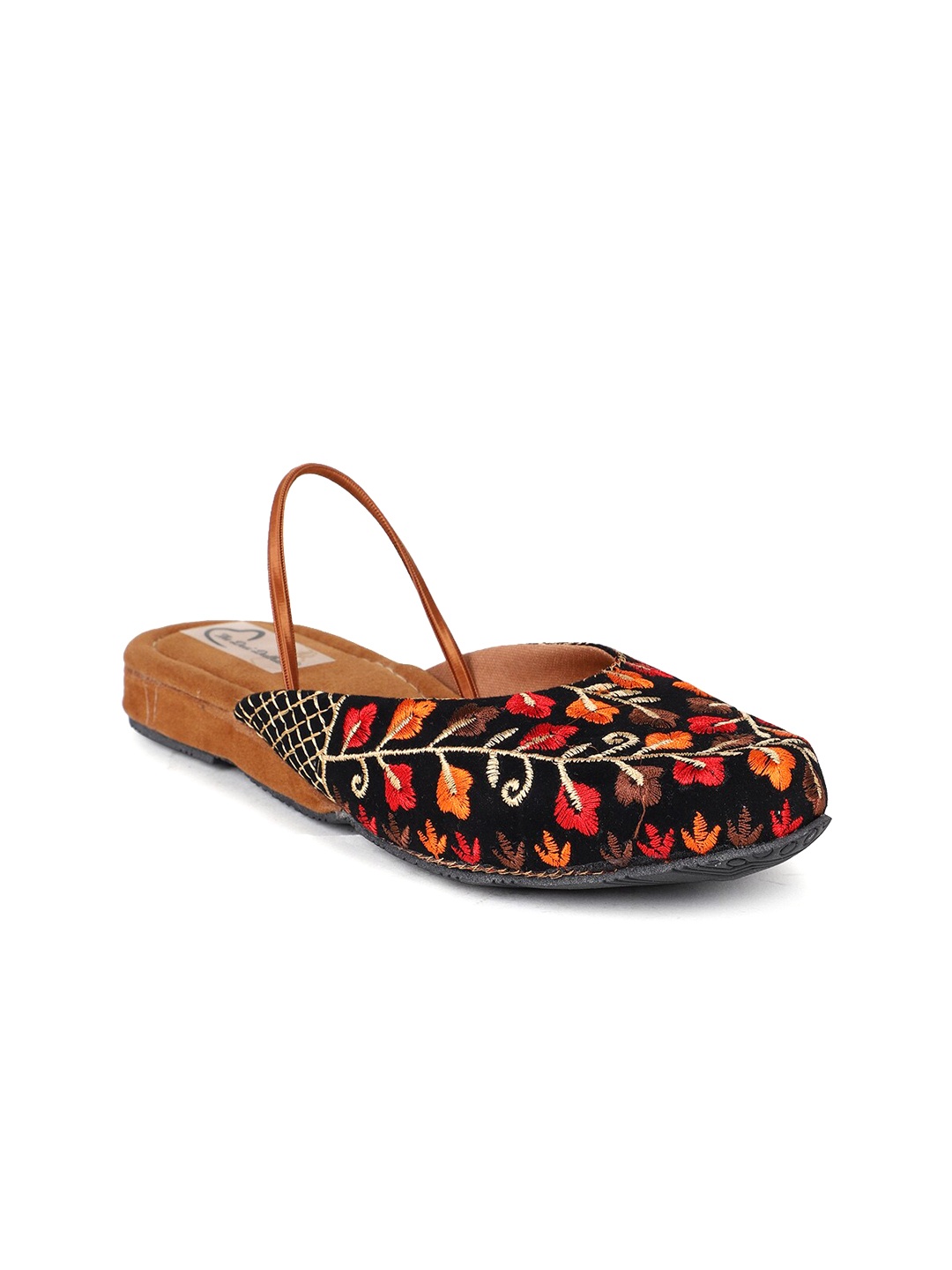 

The Desi Dulhan Women Embroidered Ethnic Mules Flats, Black