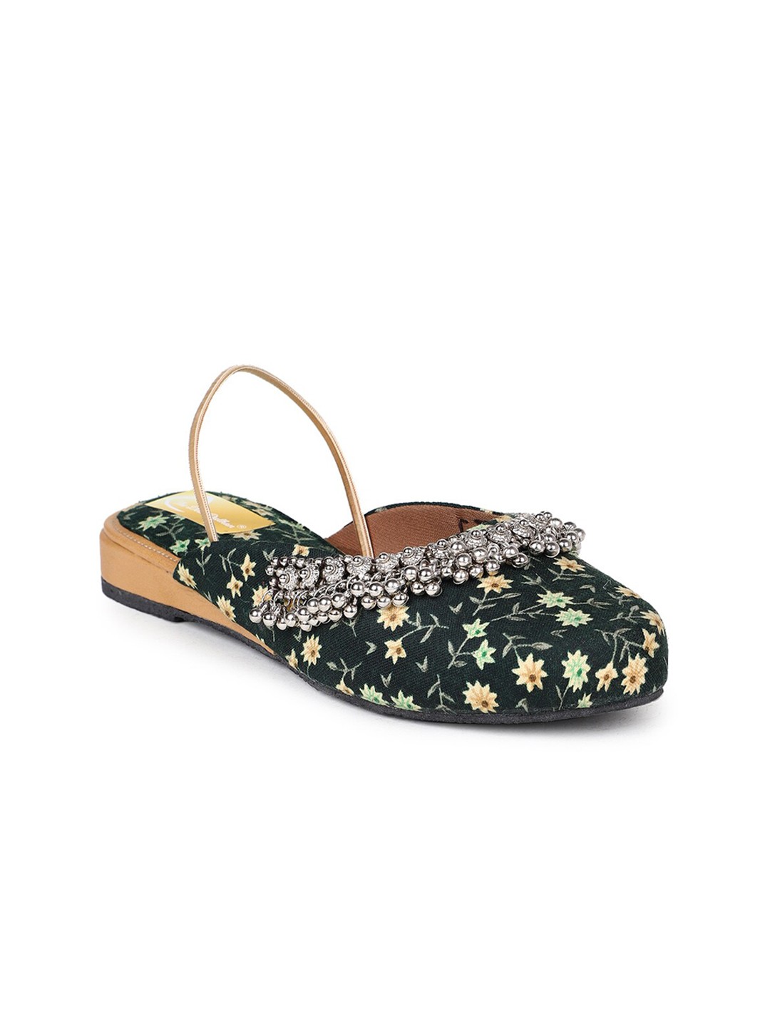 

The Desi Dulhan Women Printed Mules Flats, Blue