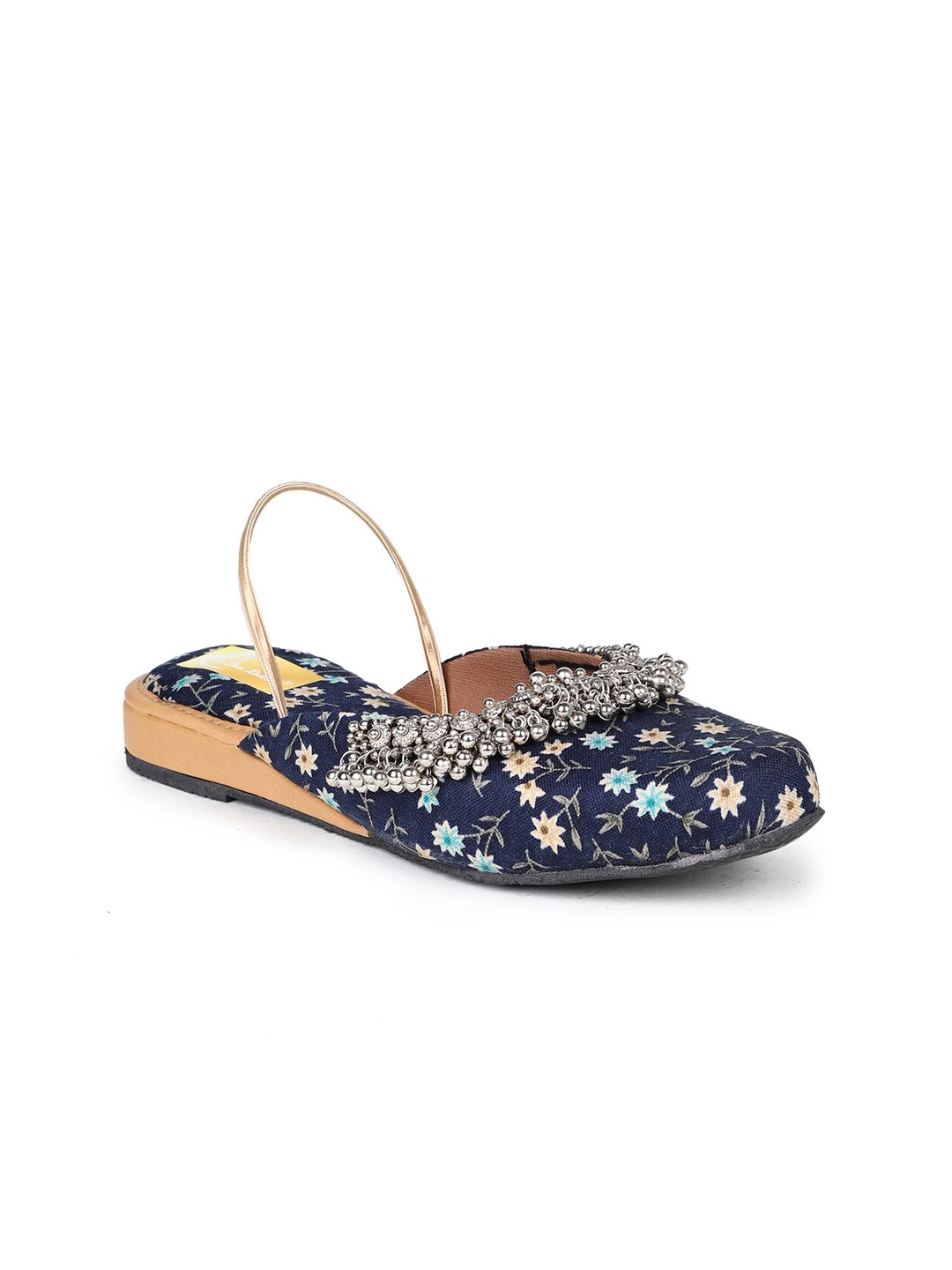 

The Desi Dulhan Women Printed Mules, Blue