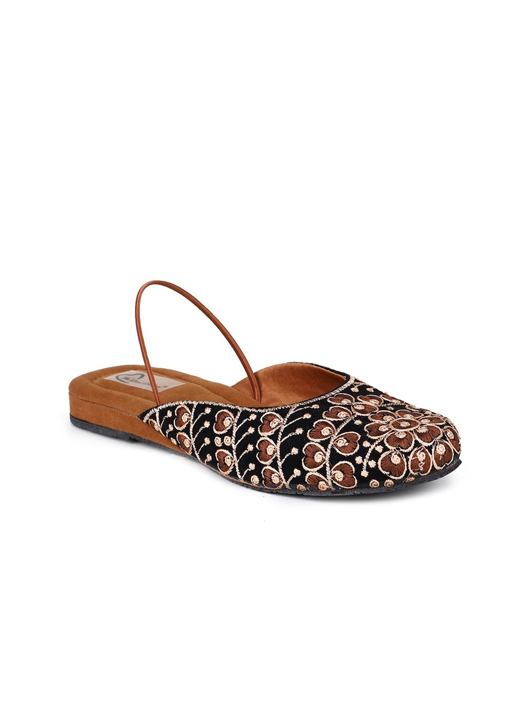 

The Desi Dulhan Women Mules with Embroidered Flats, Black