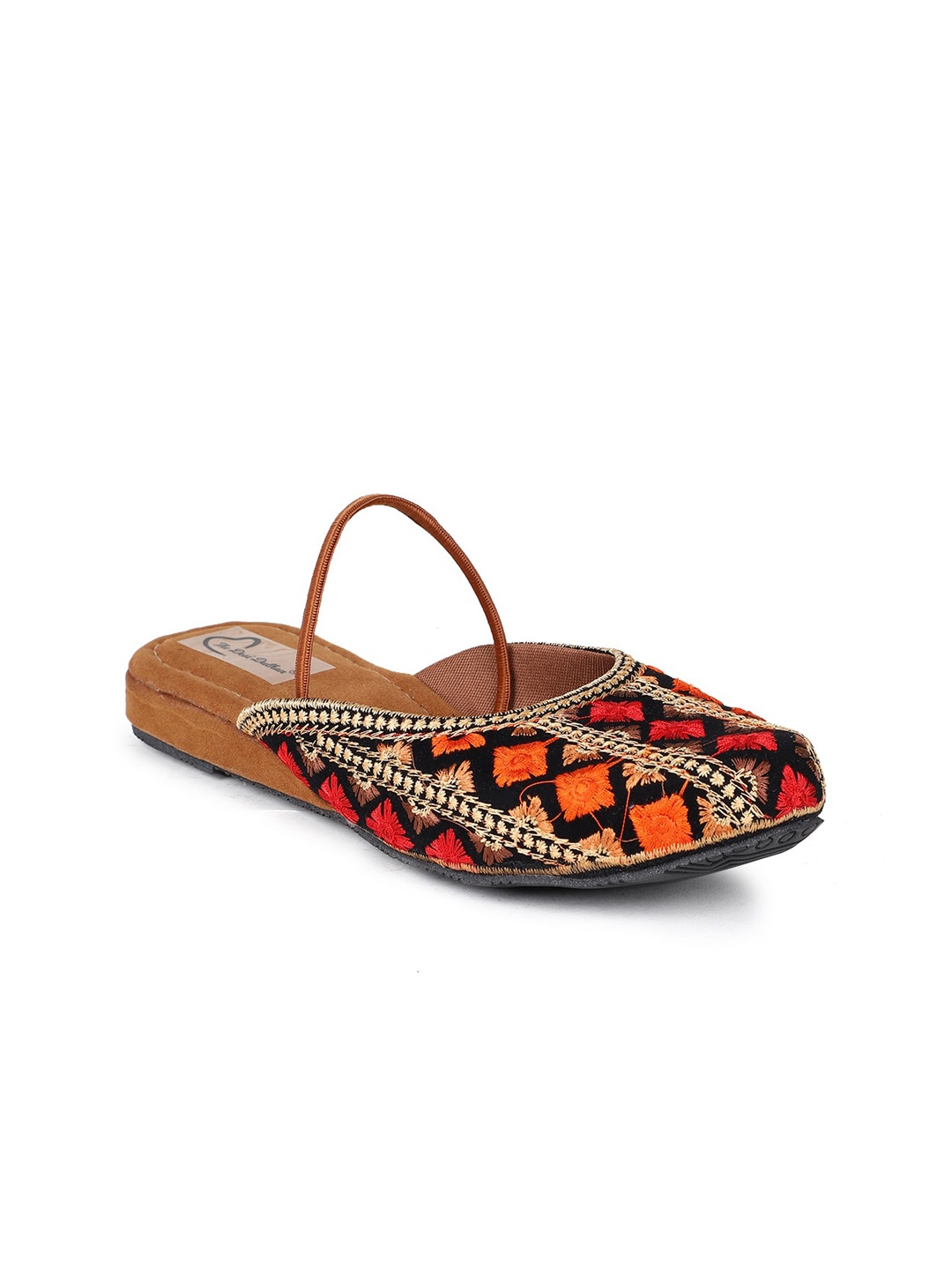

The Desi Dulhan Women Mules with Embroidered Flats, Orange