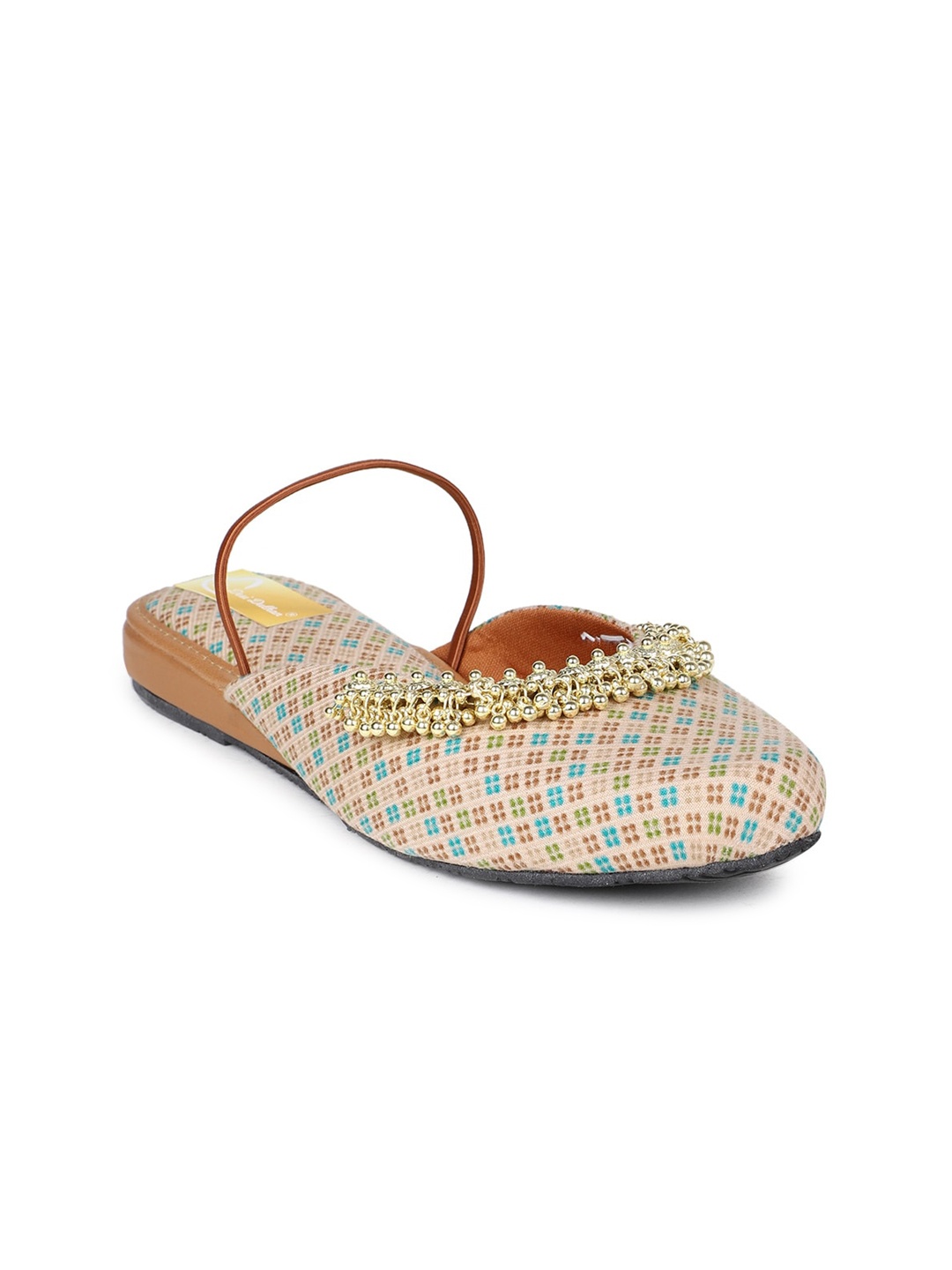 

The Desi Dulhan Women Printed Mules, Cream
