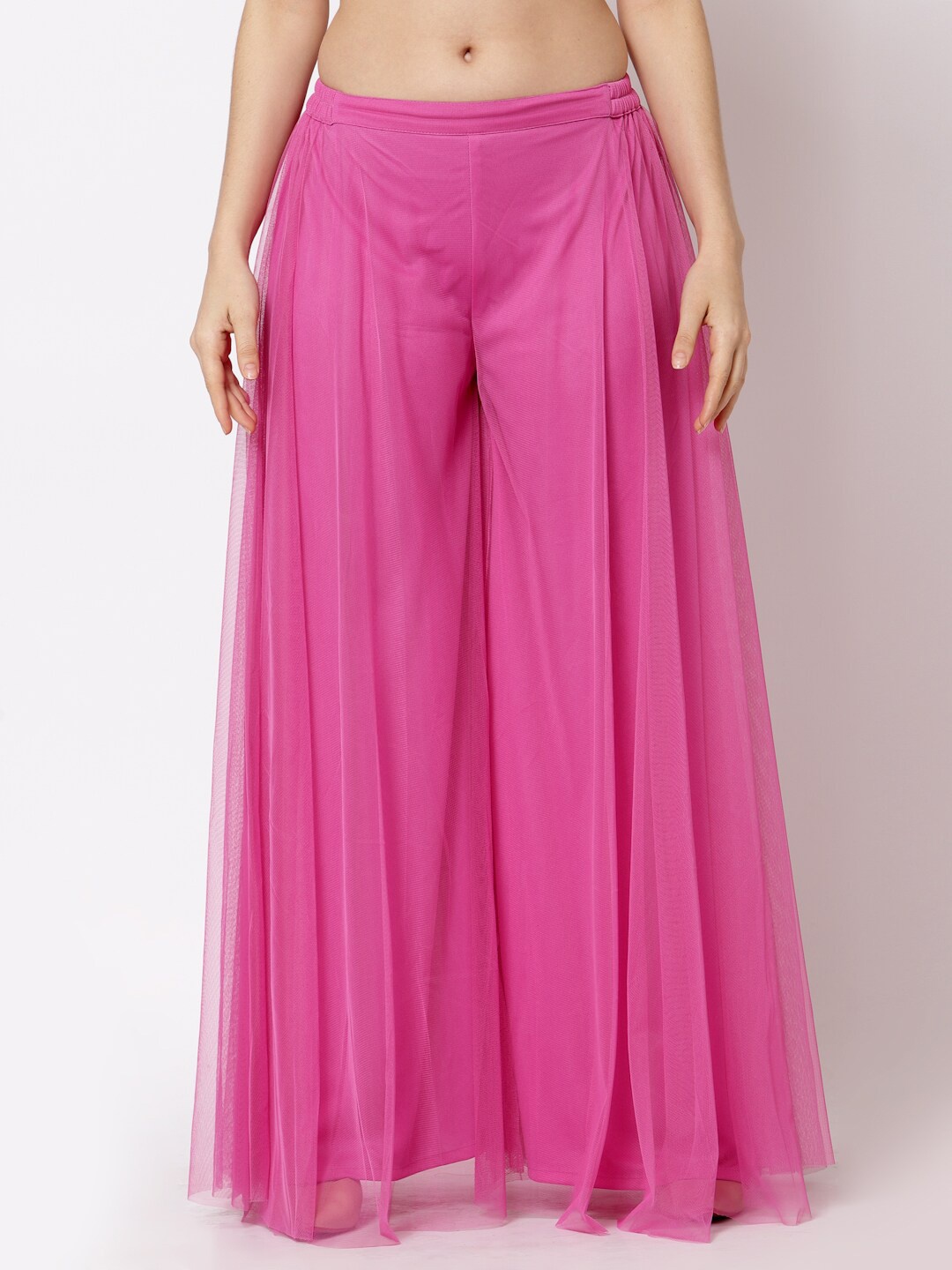 

Just Wow Women Flared Palazzos, Pink