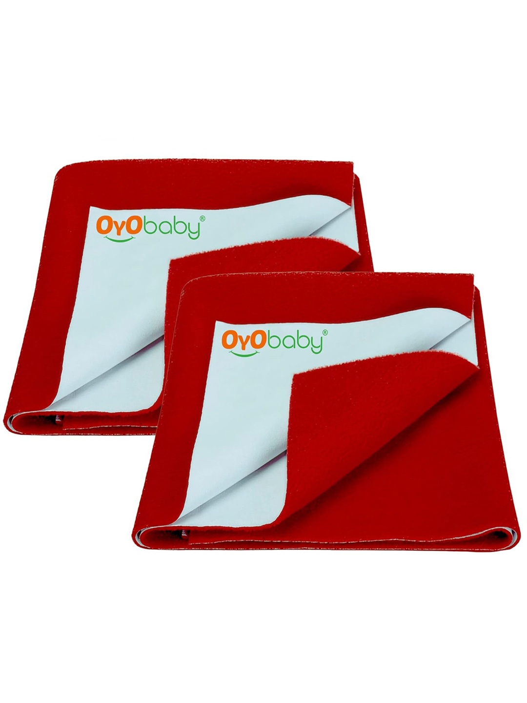 

OyO Baby Set of 2 Red Waterproof & Baby Dry Sheet Polycotton Mattress Protector