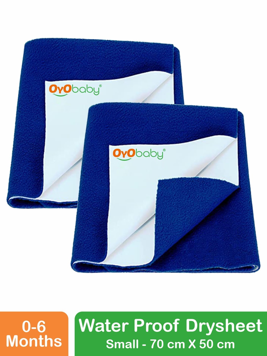 

OyO Baby Set of 2 Royal Blue Waterproof Baby Dry Sheet Polycotton Mattress Protector