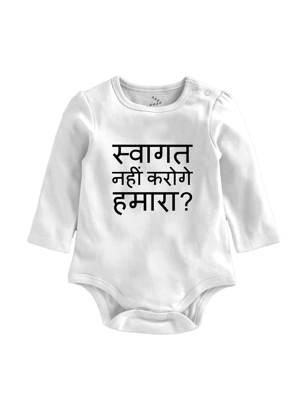 

Zeezeezoo Kids Text Printed Cotton Bodysuit, White