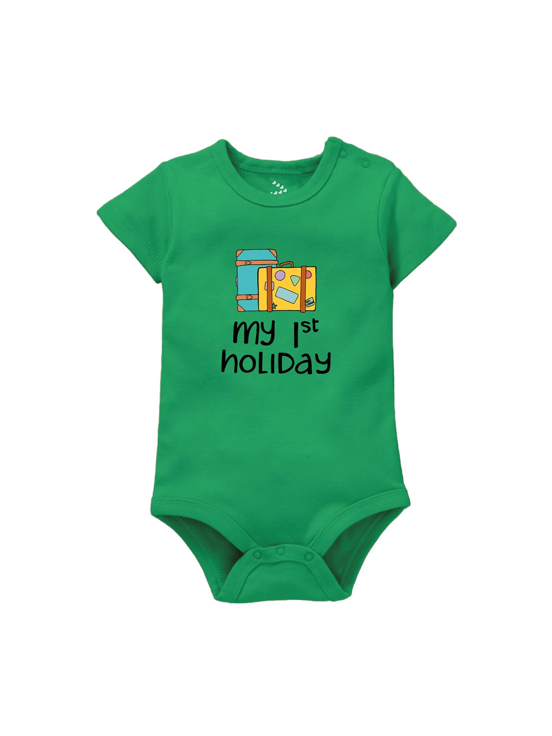 

Zeezeezoo Kids First Holiday Printed Cotton Bodysuit, Green
