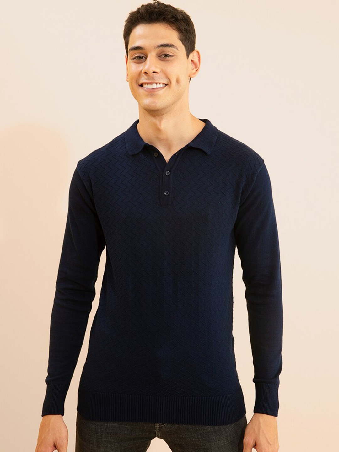 

Snitch Men Polo Collar Slim Fit T-shirt, Blue
