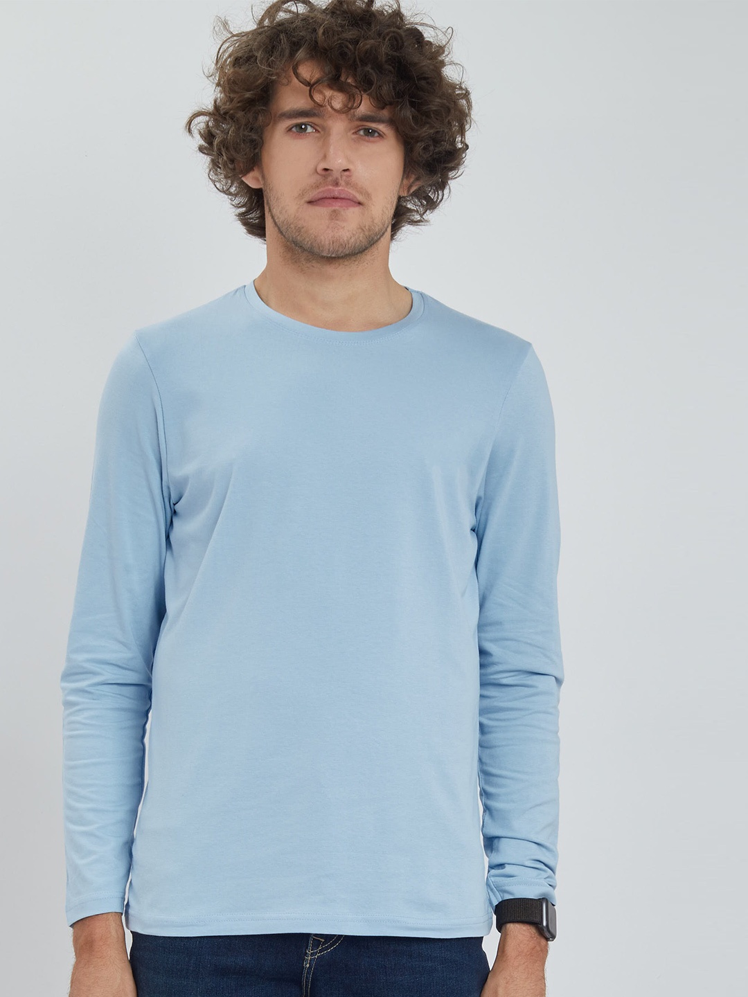

Snitch Men Cotton Slim Fit T-shirt, Blue
