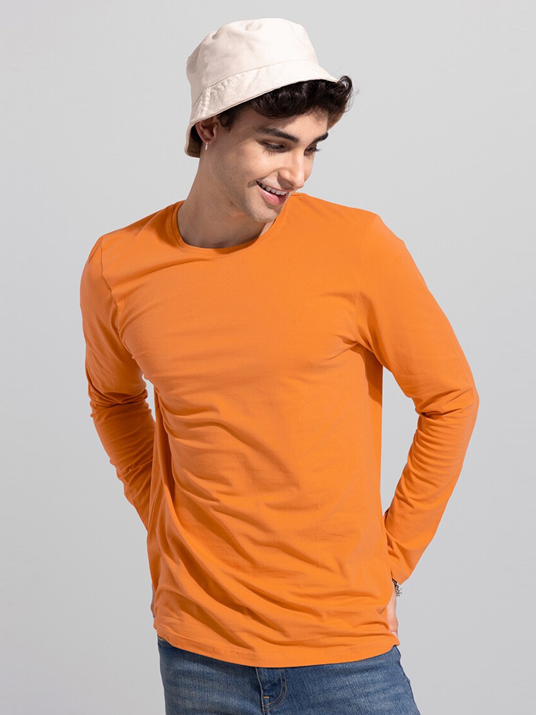 

Snitch Men Cotton Slim Fit T-shirt, Mustard