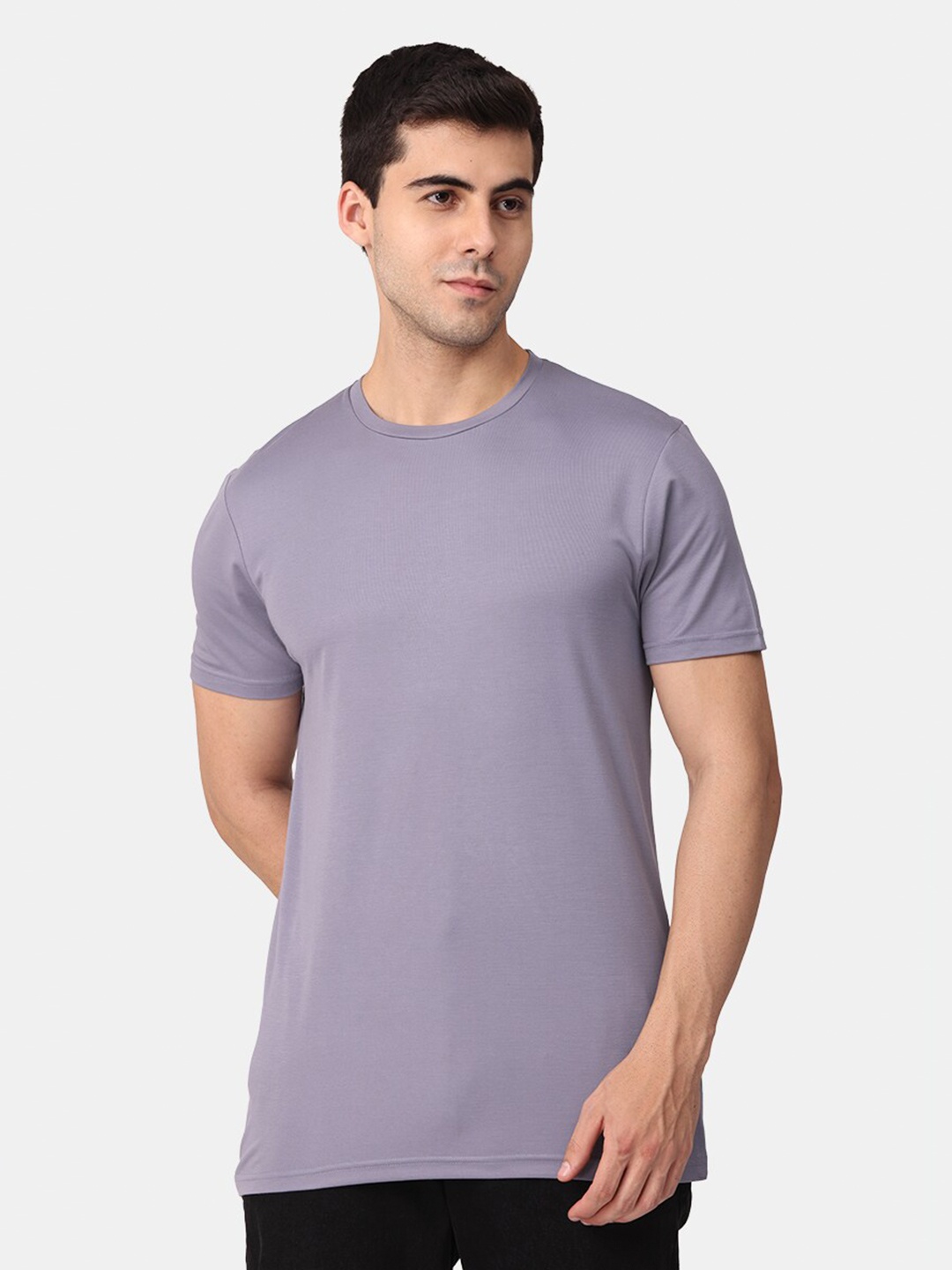

Snitch Men Cotton Slim Fit T-shirt, Lavender
