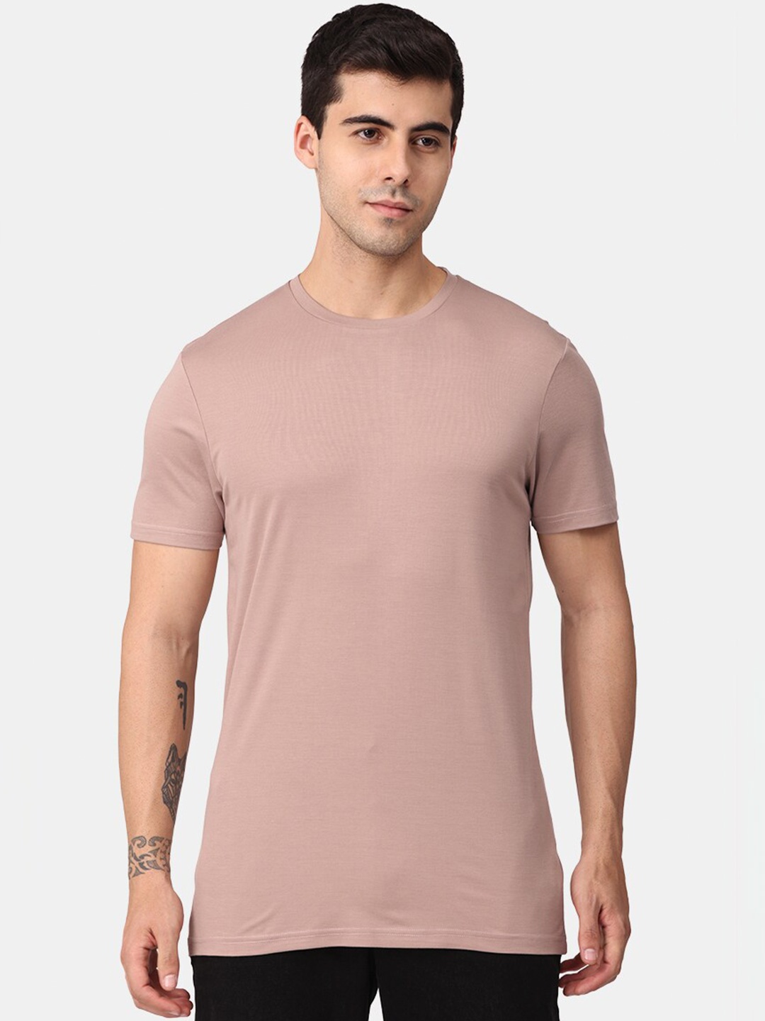 

Snitch Men Cotton Slim Fit T-shirt, Mauve