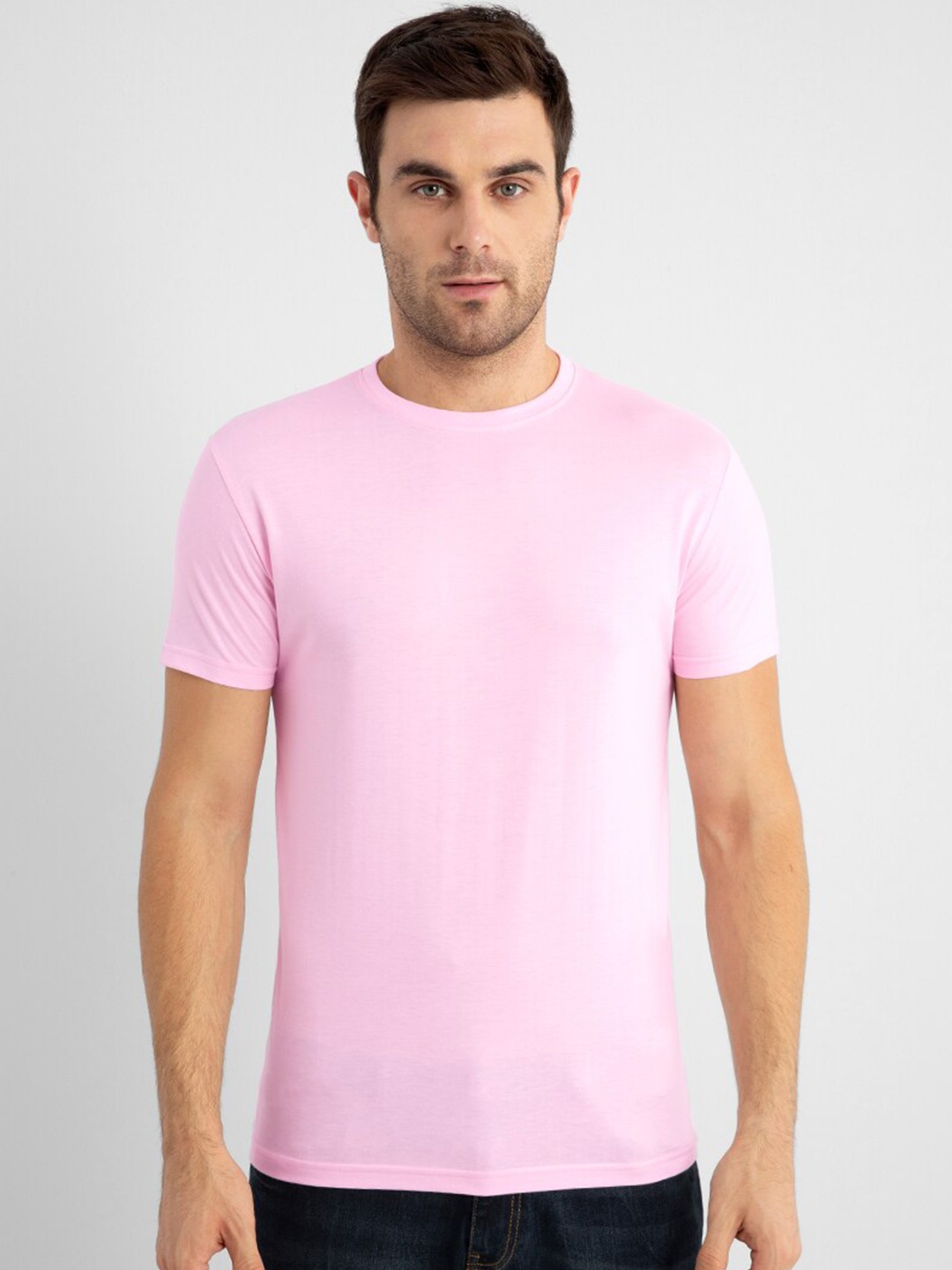 

Snitch Men Cotton Slim Fit T-shirt, Pink