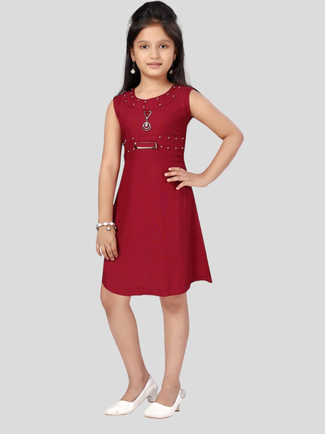 

Aarika Maroon A-Line Dress