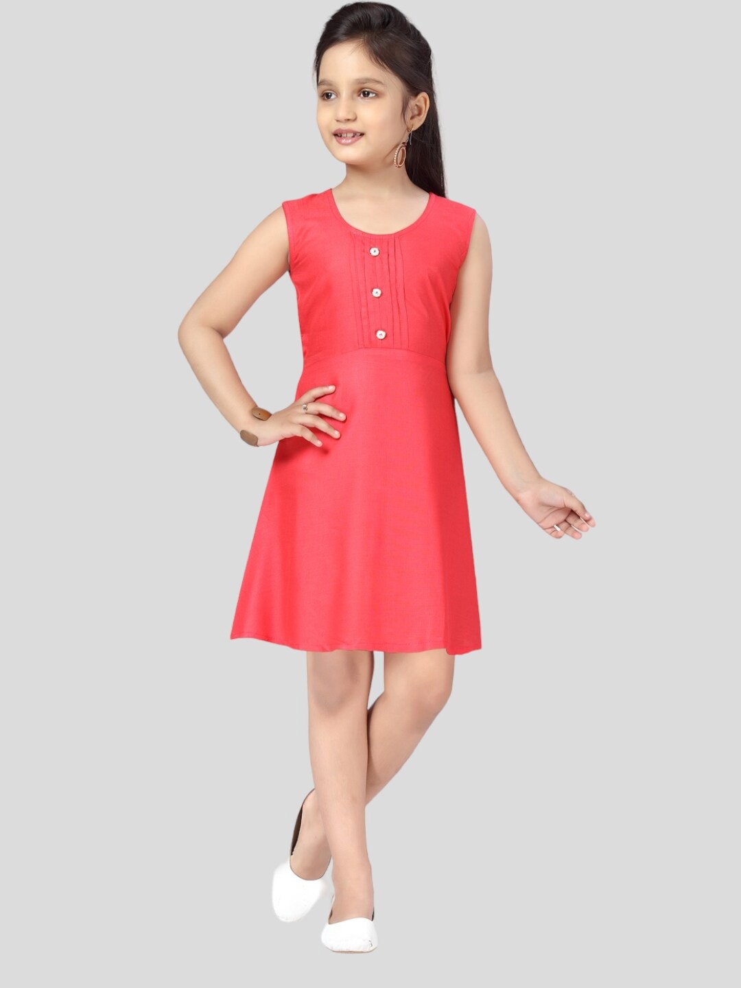 

Aarika Sleeveless A-Line Dress, Coral