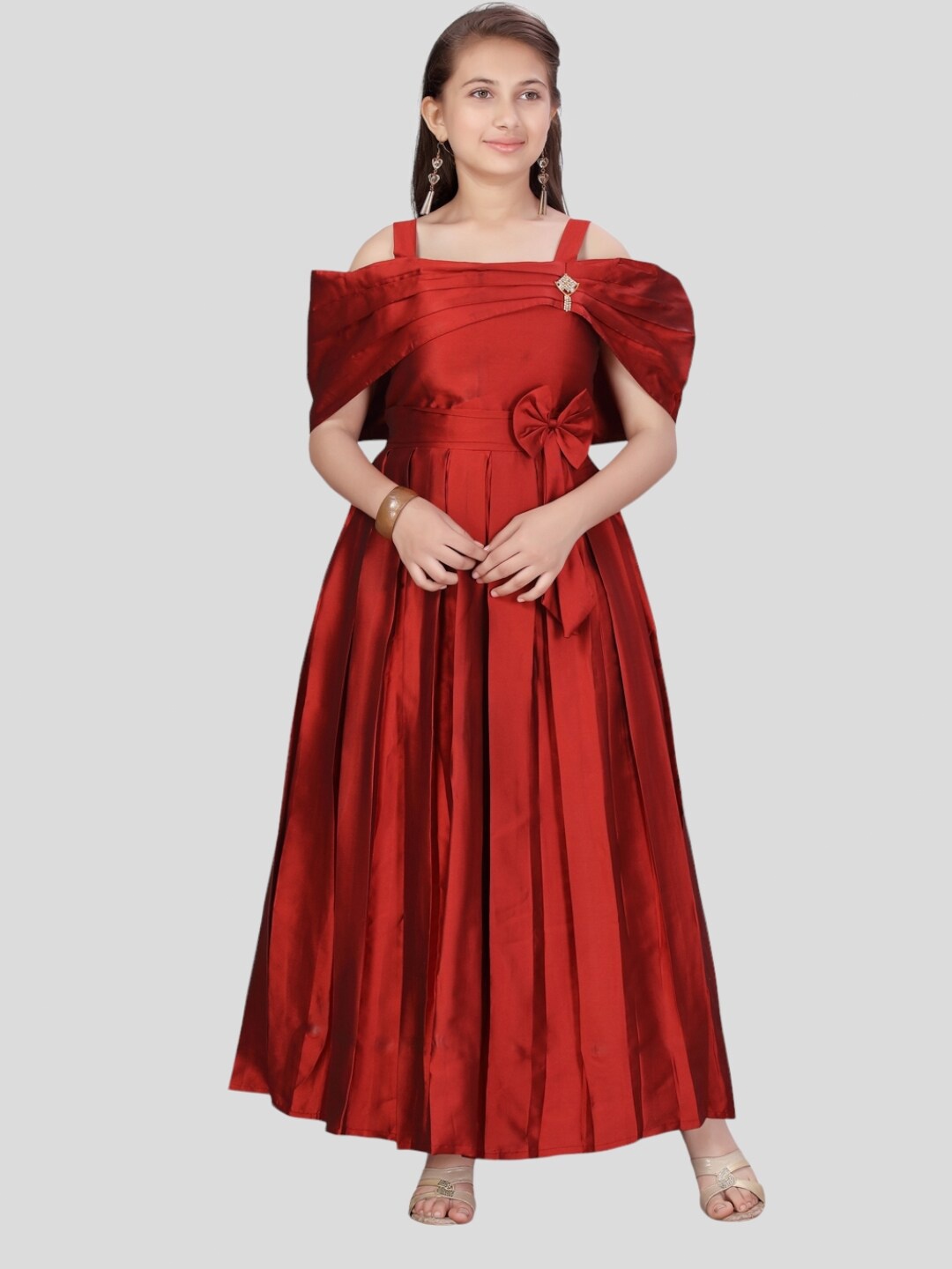 

Aarika Floral Satin Maxi Maxi Dress, Maroon