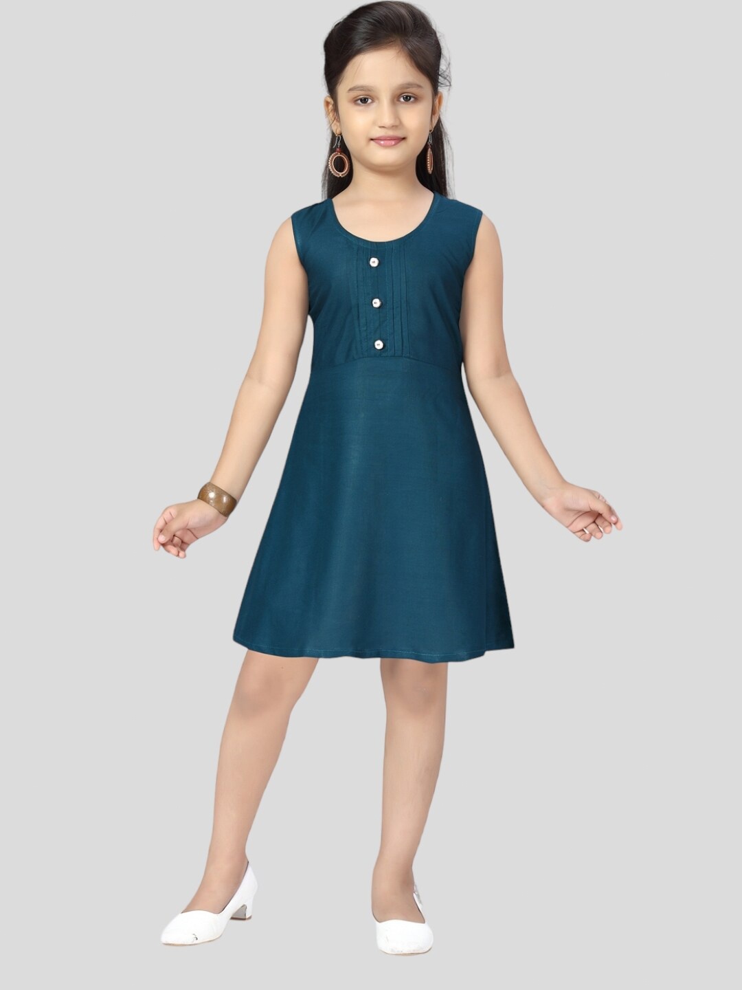 

Aarika Round Neck Sleeveless Dress, Teal