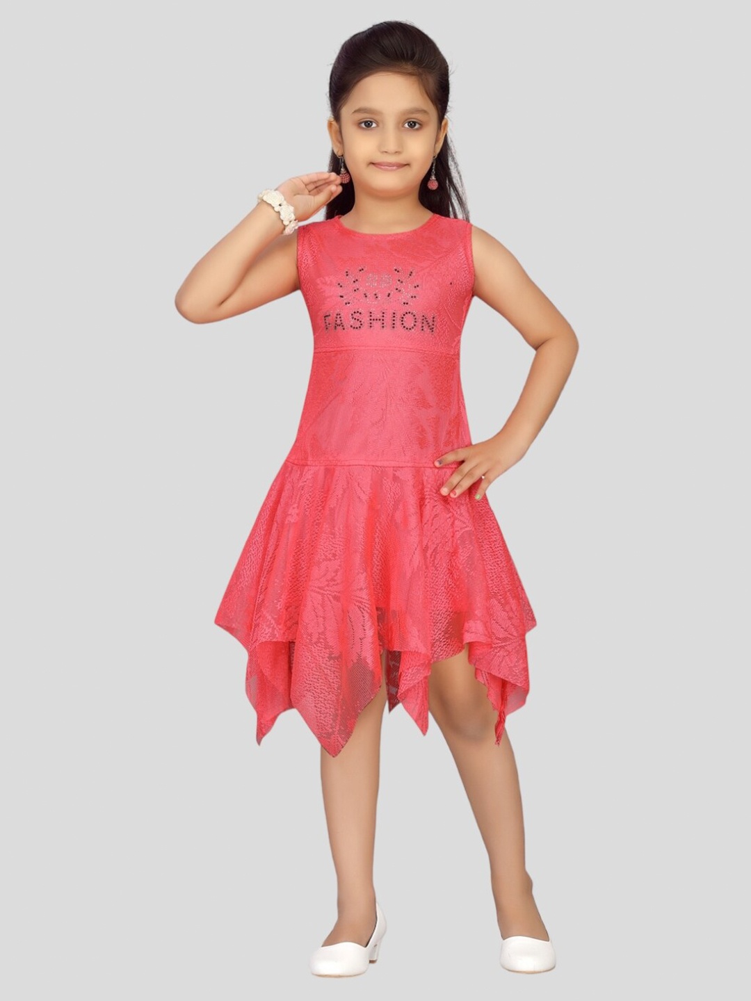 

Aarika Round Neck Sleeveless Dress, Red