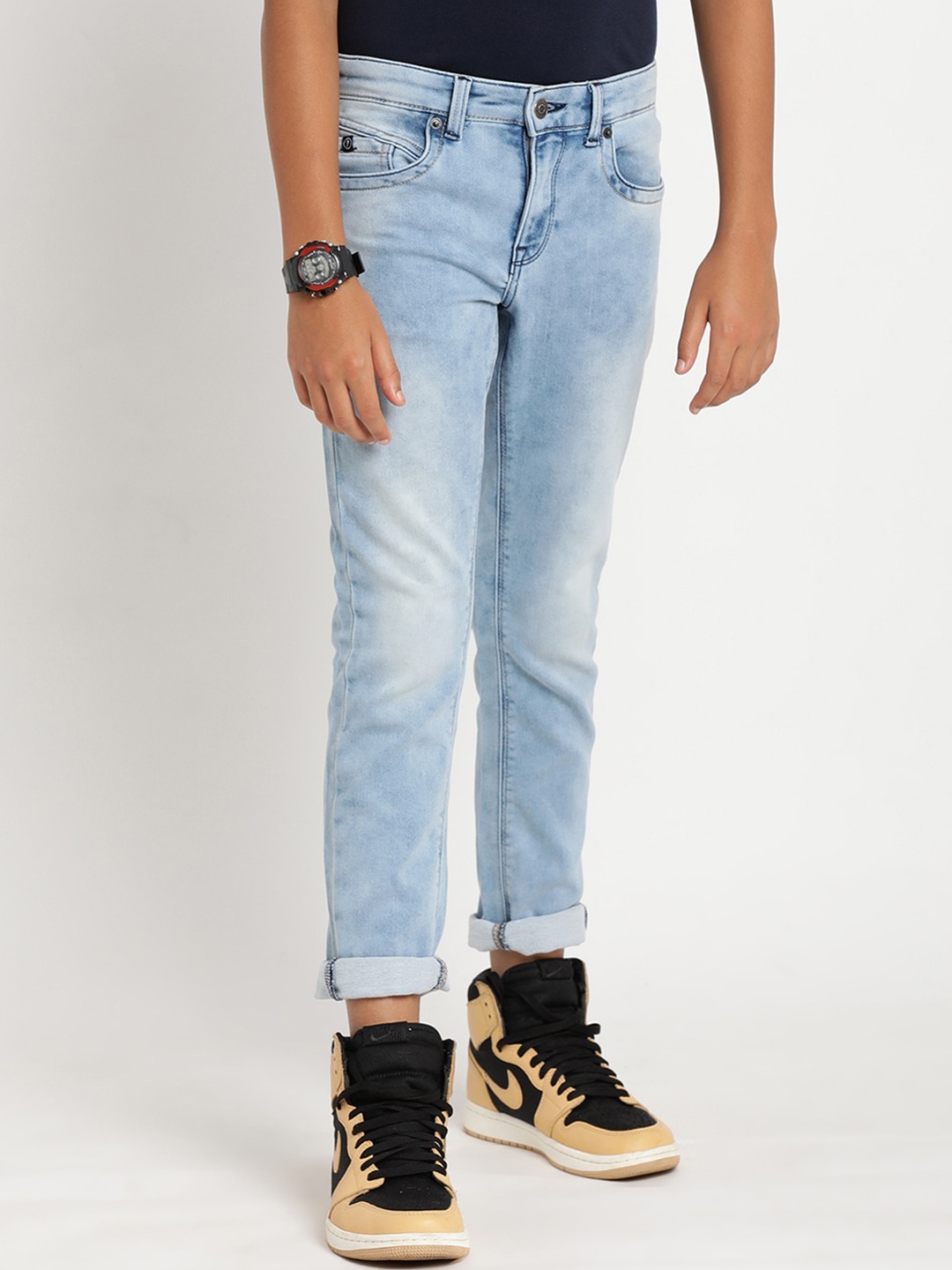 

Indian Terrain Boys Cotton Butch Heavy Fade Jeans, Blue