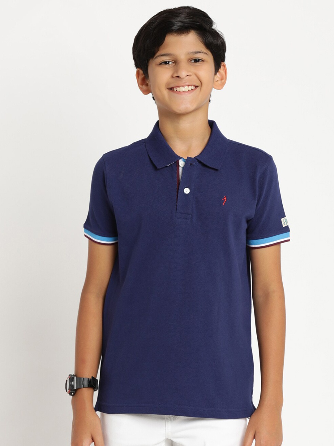 

Indian Terrain Boys Polo Collar Slim Fit T-shirt, Red