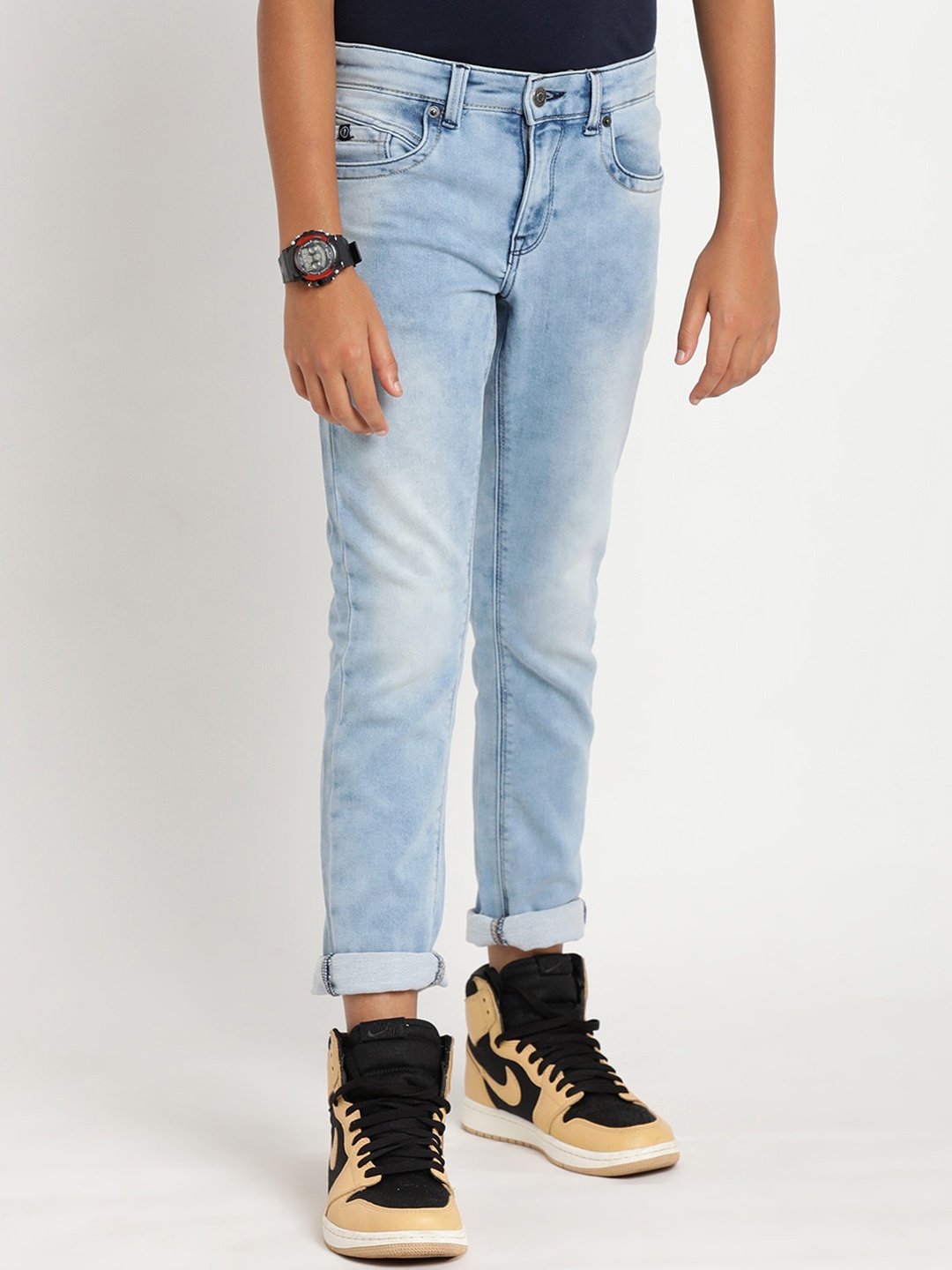 

Indian Terrain Boys Cotton Butch Heavy Fade Jeans, Blue