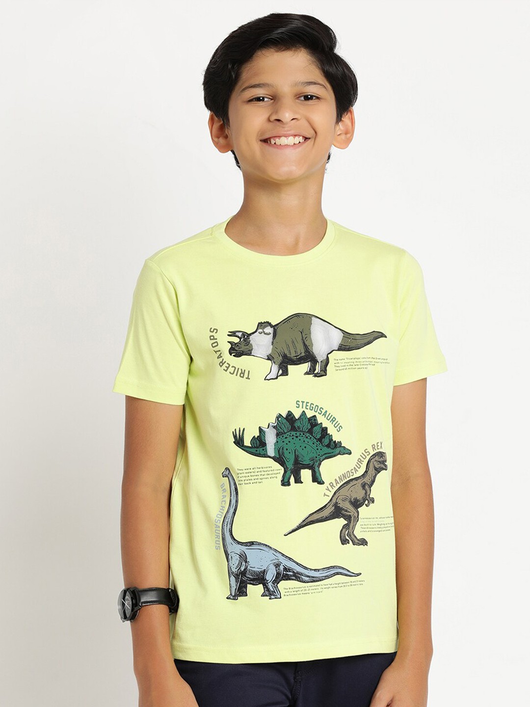 

Indian Terrain Green Printed Slim Fit Cotton T-shirt