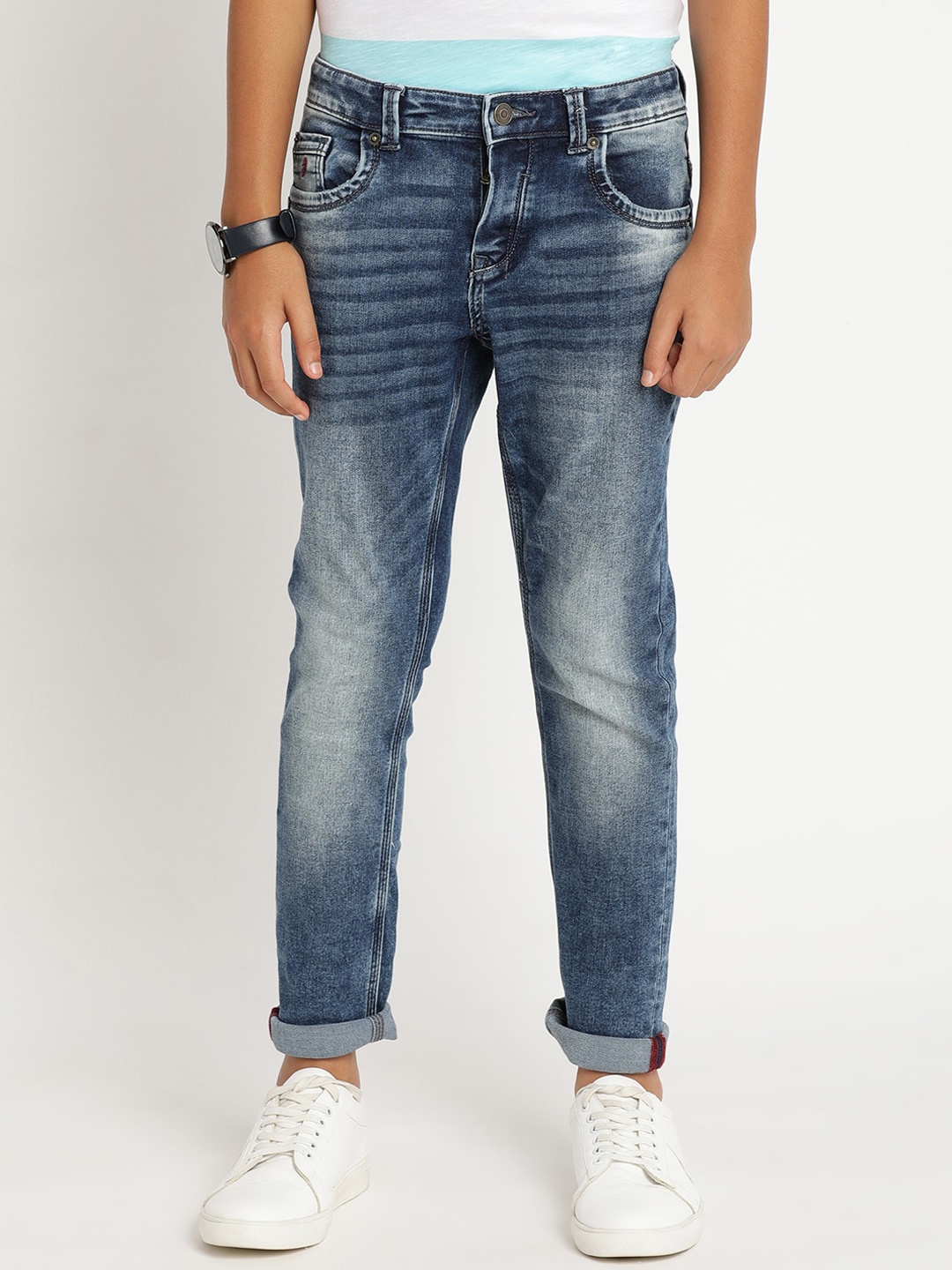 

Indian Terrain Boys Blue Butch Slim Fit Heavy Fade Jeans