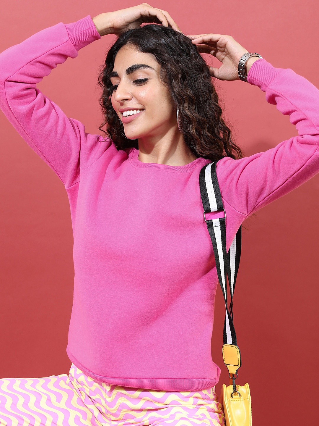 

KETCH Round Neck Pullover Sweatshirt, Magenta
