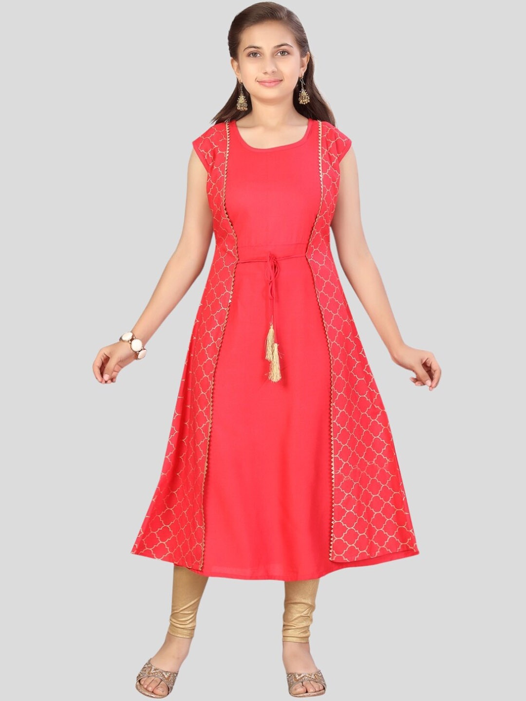 

Aarika Girls Round Neck Handloom Cotton Kurta, Fuchsia