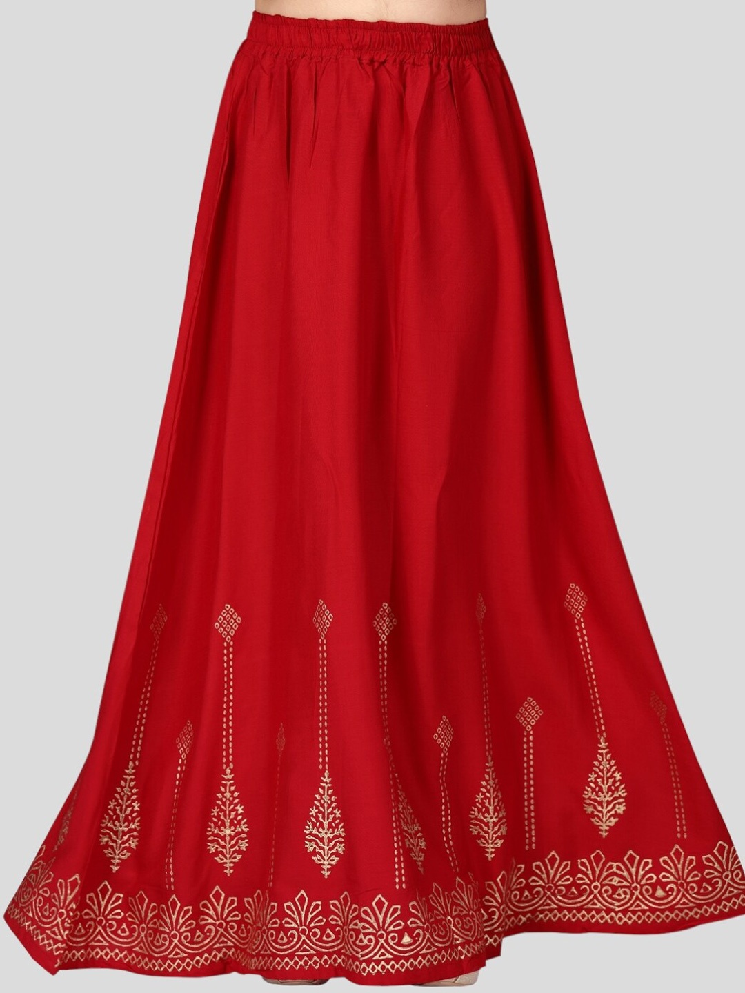 

Aarika Girls Ethnic Printed Pure Cotton Flared Maxi Skirt, Maroon