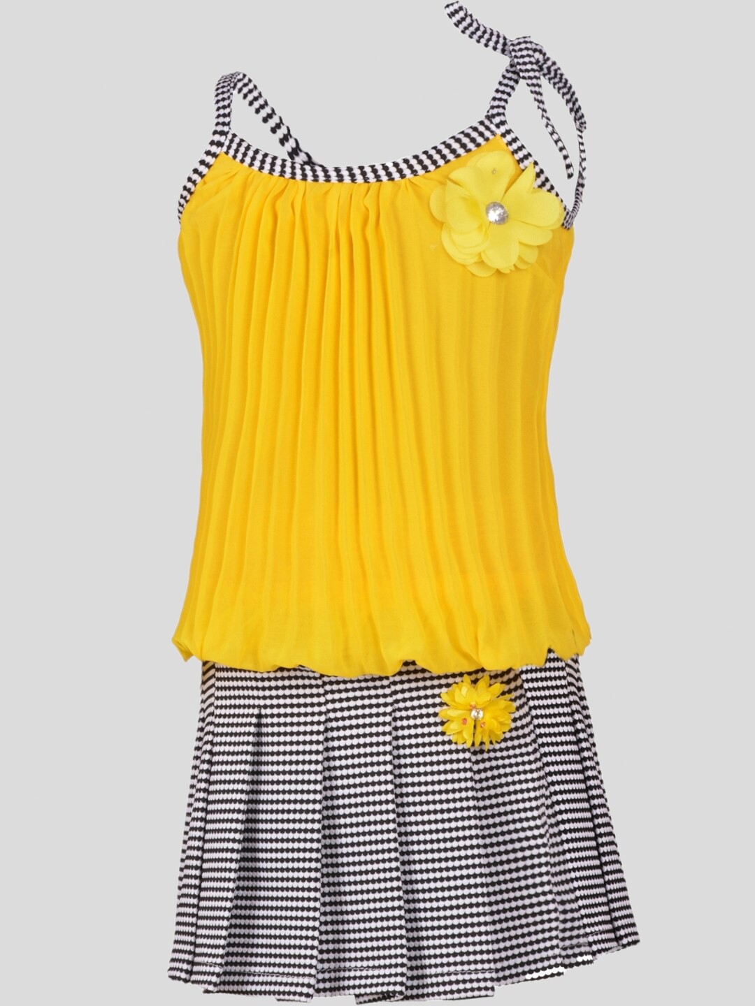 

Aarika Girls Shoulder Strap Top with Skirt, Yellow