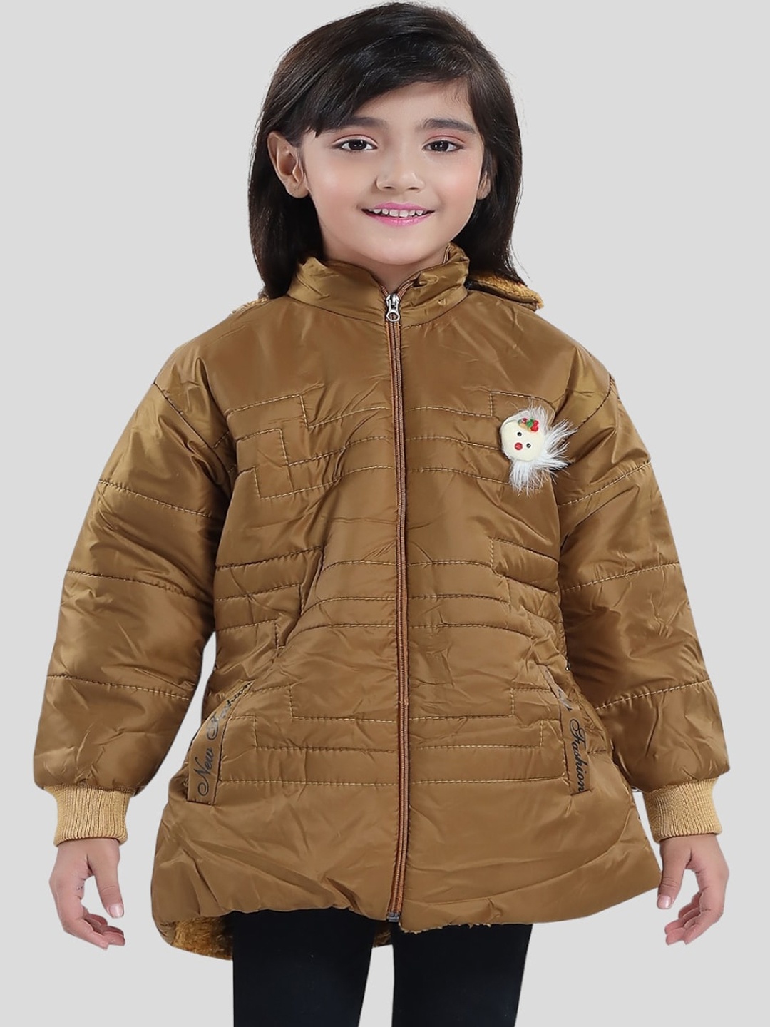 

Aarika Girls Solid Nylon Hooded Longline Padded Jacket, Mustard