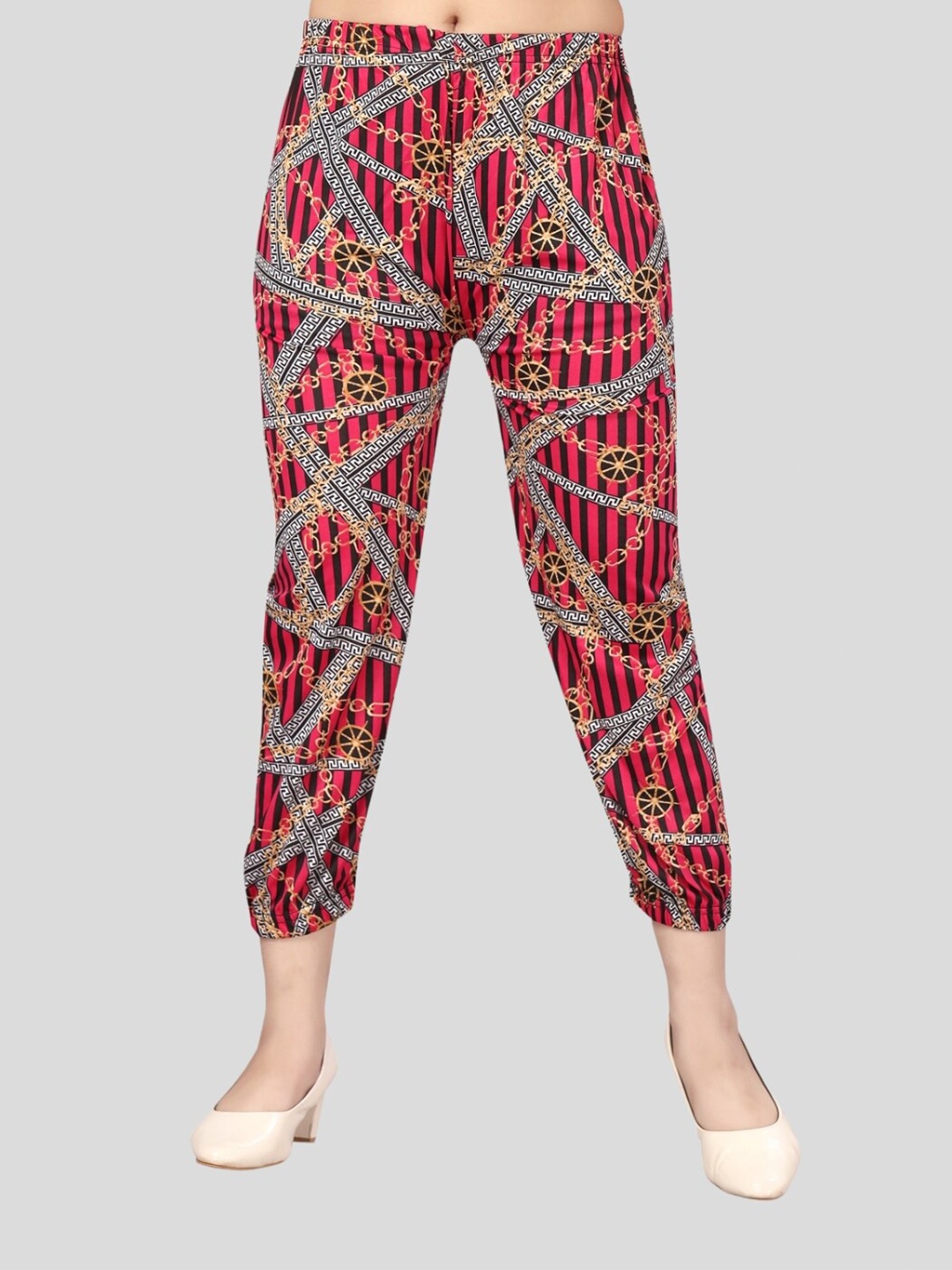 

Aarika Girls Printed Cotton Harem Pant, Pink