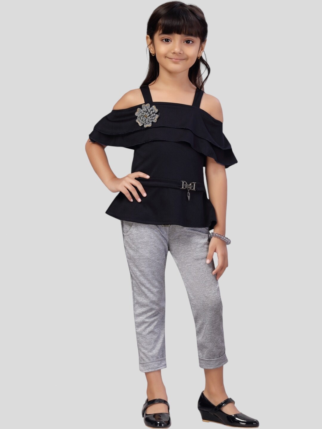 

Aarika Girls Top with Trousers, Navy blue
