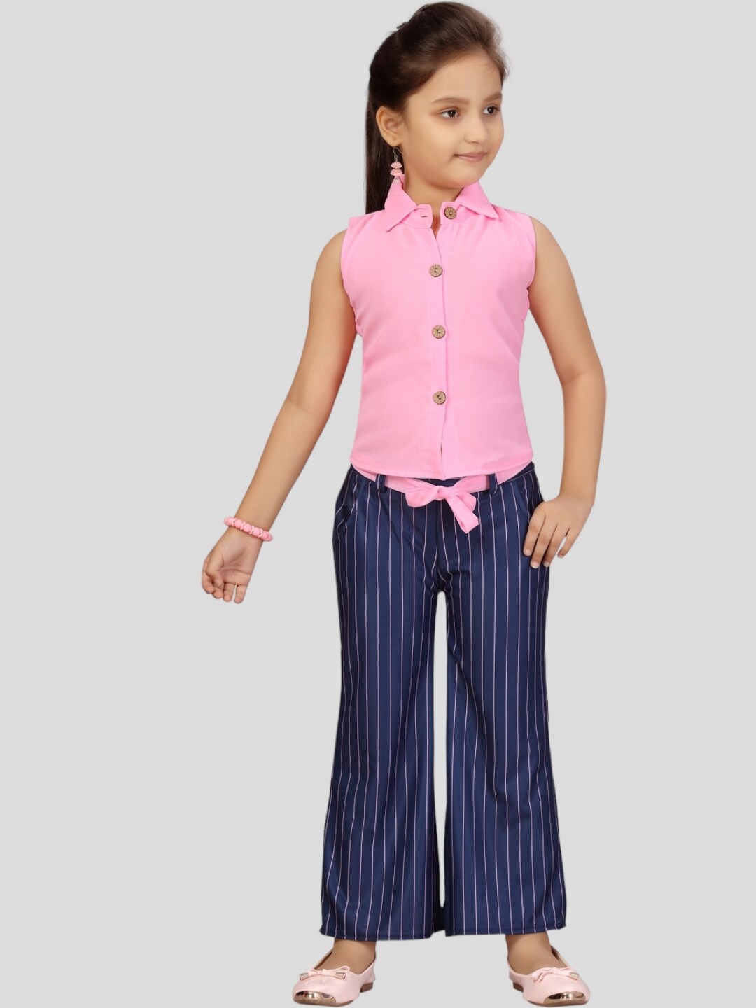 

Aarika Girls Top with Palazzos, Pink