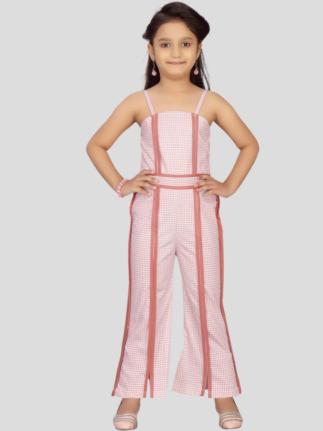 

Aarika Girls Printed Top with Palazzos, Peach