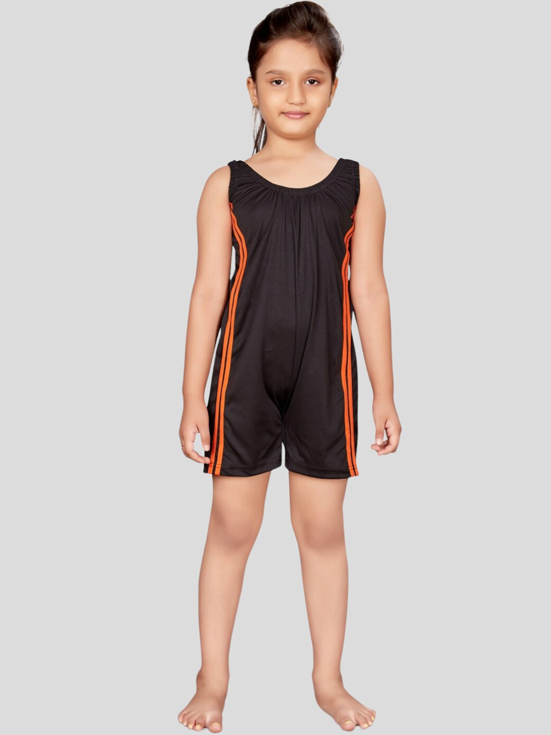 

Aarika Girls Sleeveless Swim Suit, Black