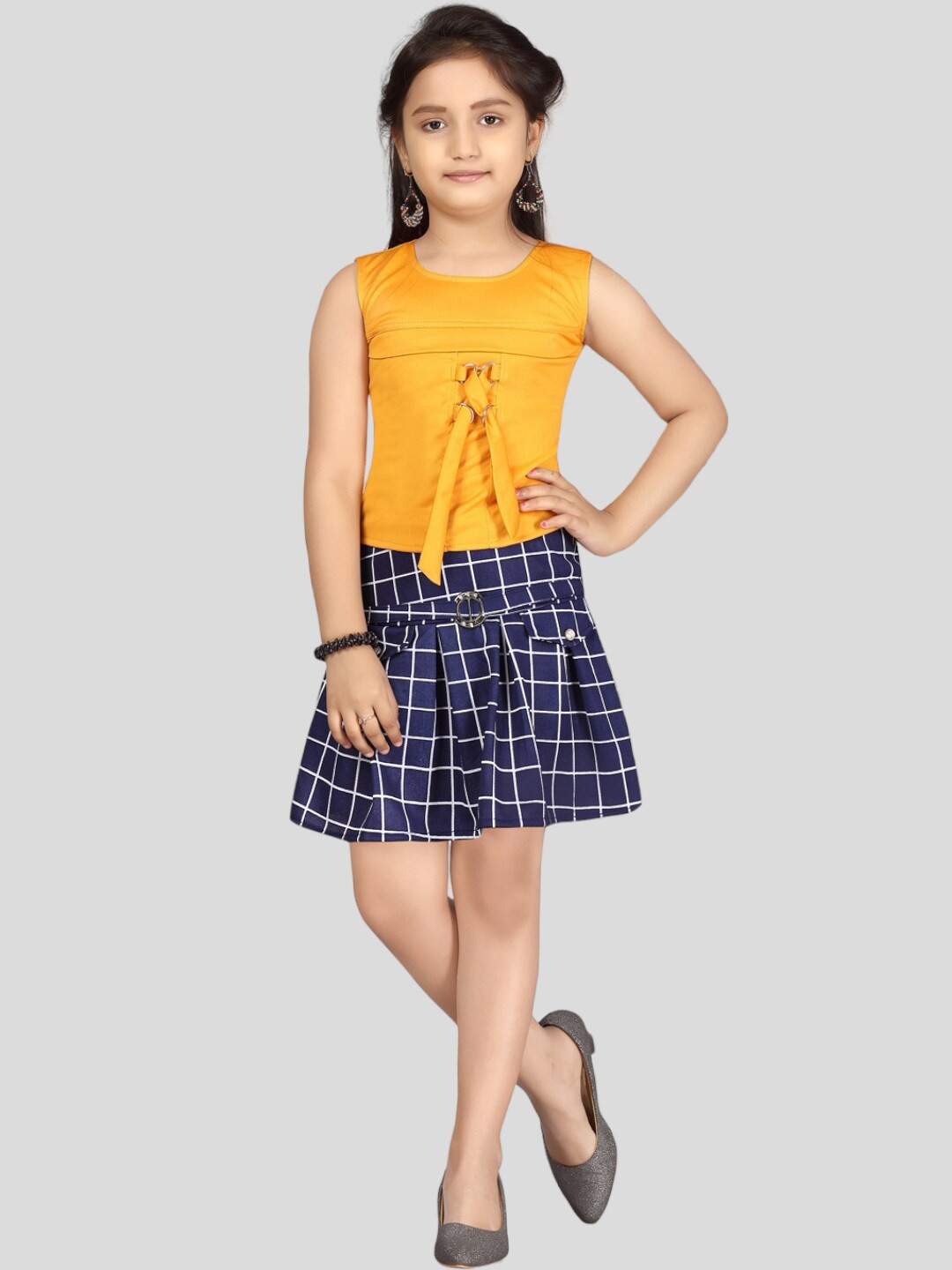 

Aarika Girls Top with Skirt, Yellow