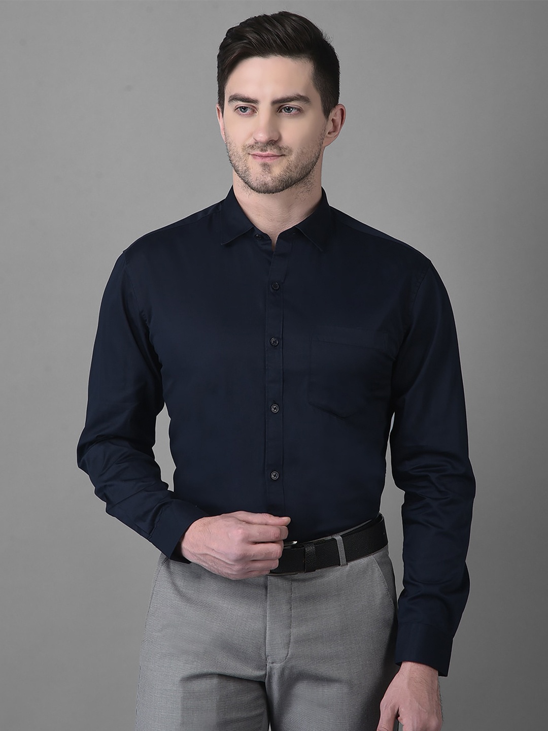 

Canary London Men Smart Formal Shirt, Navy blue