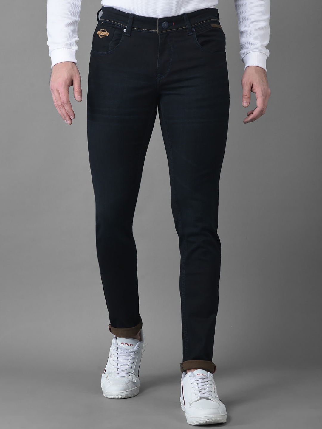 

Canary London Men Cotton Smart Skinny Fit Stretchable Jeans, Blue