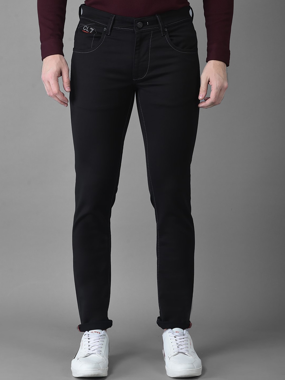 

Canary London Men Black Smart Skinny Fit Low-Rise Stretchable Jeans