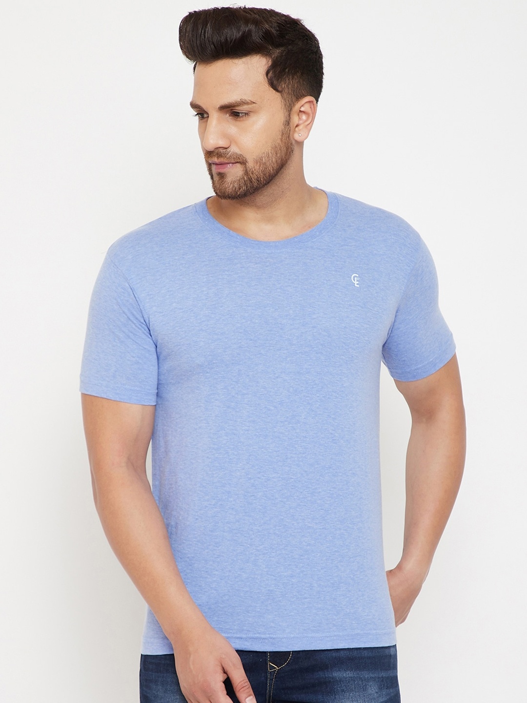 

Canary London Men Pure Cotton Slim Fit T-shirt, Blue