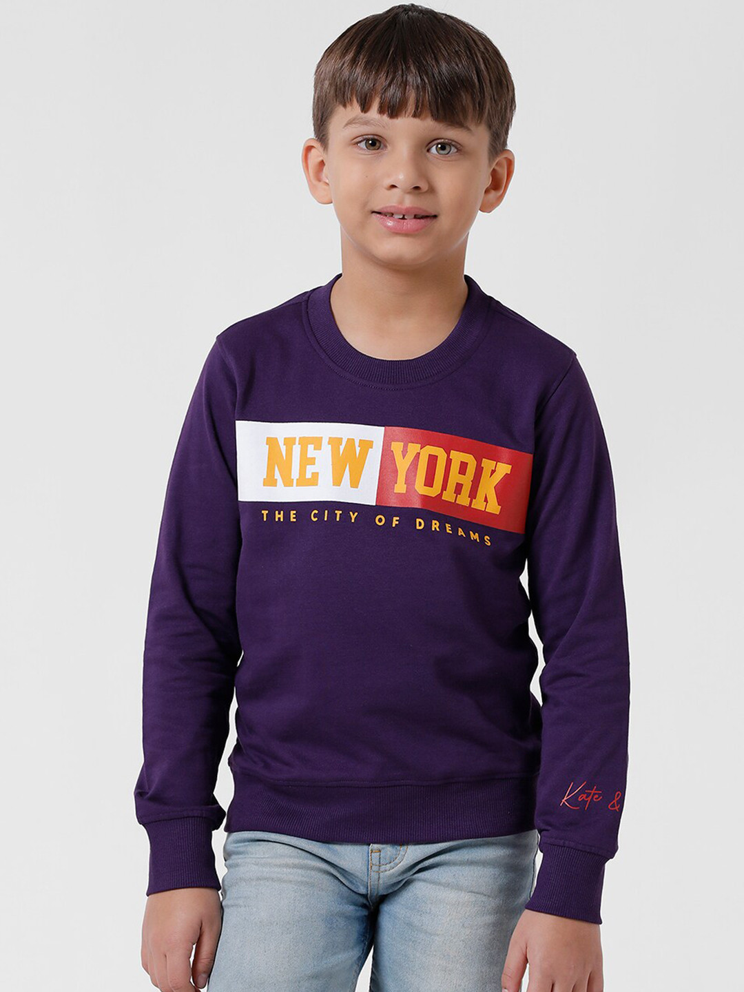 

KATE & OSCAR Boys Printed Fleece Sweatshirt, Navy blue