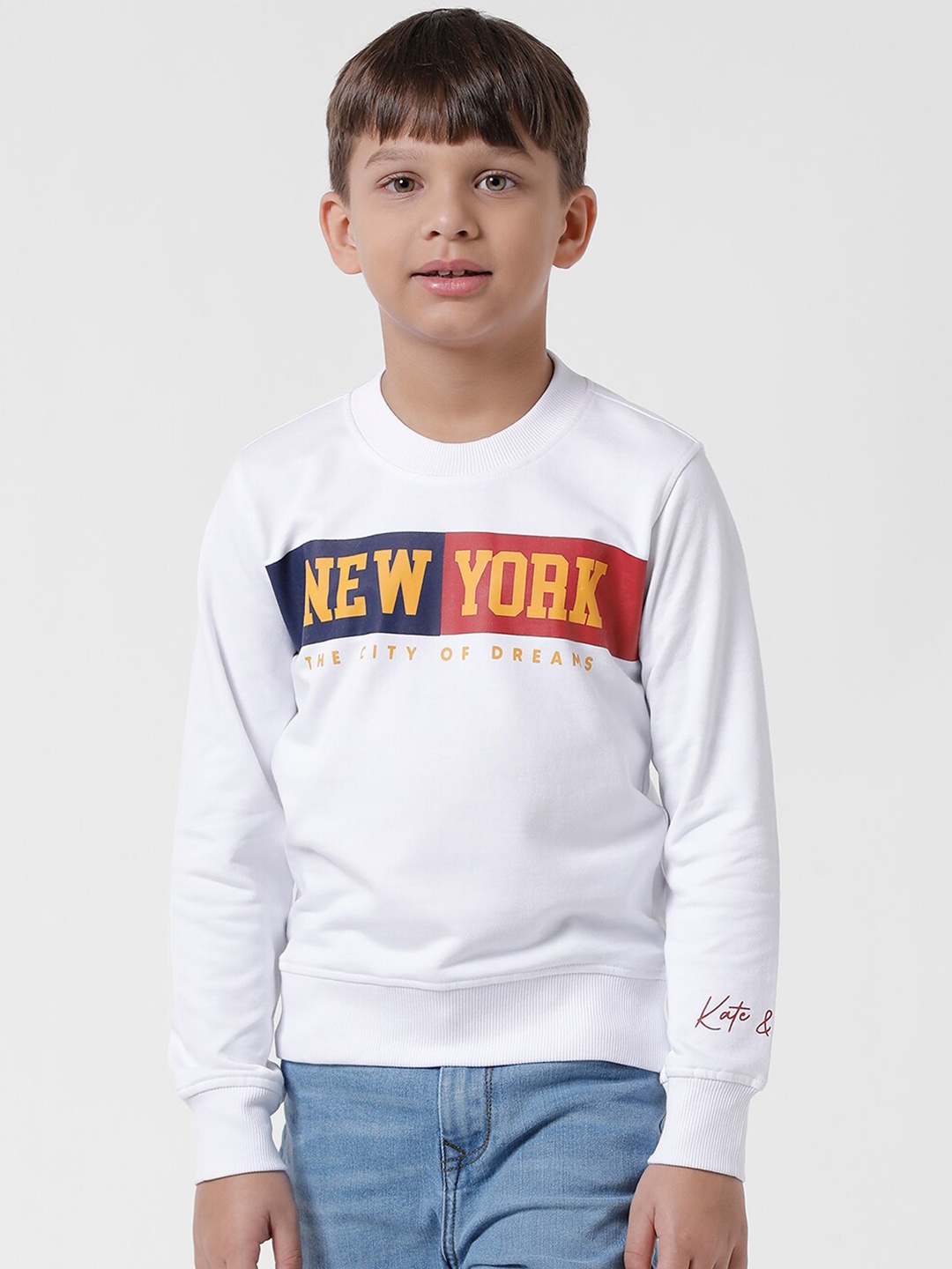 

KATE & OSCAR Boys Printed Fleece Sweatshirt, White