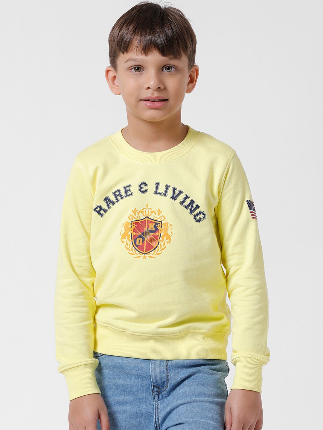 

KATE & OSCAR Boys Printed Fleece Sweatshirt, Yellow