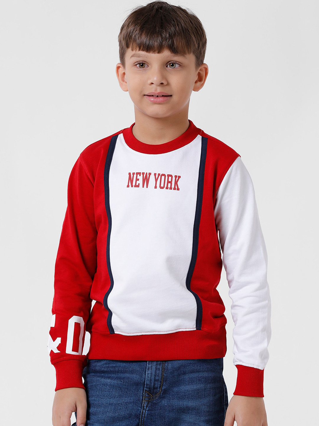 

KATE & OSCAR Boys Colourblocked Fleece Sweatshirt, Red